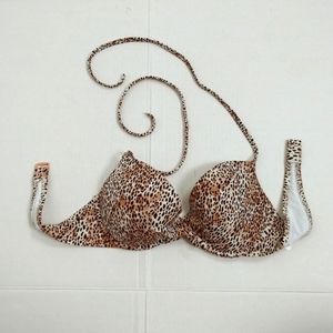 Shade Shore 36B Animal Print Bikini Top Tan